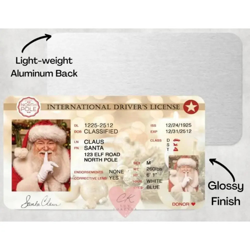 Cards Santa Claus Flying Licence Christmas Eve