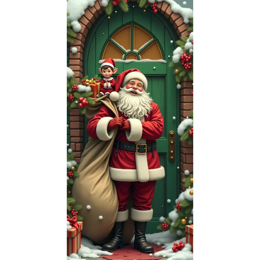 Santa Claus Christmas Tree Door Banner