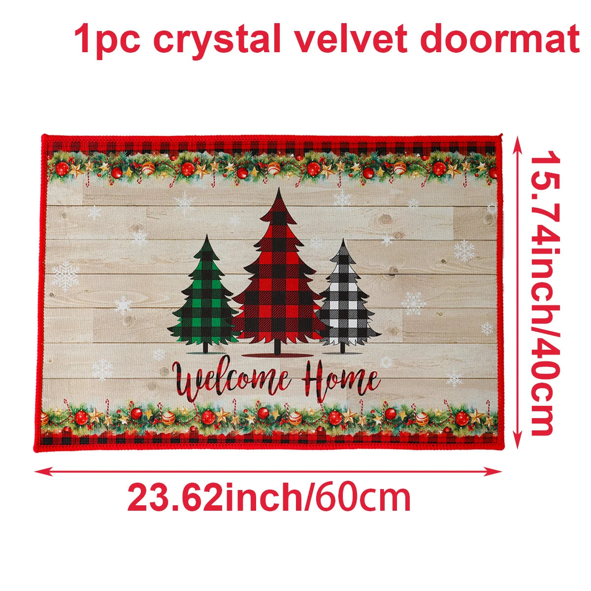 Christmas Door Mat Santa Claus Carpet Merry