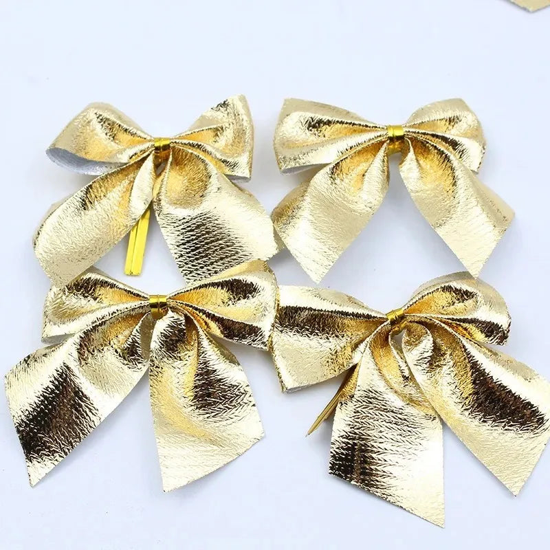 Mini Red and Gold Christmas Bows