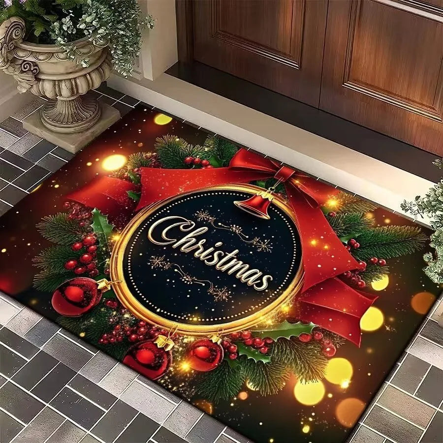 Santa and Reindeer Entryway Mat