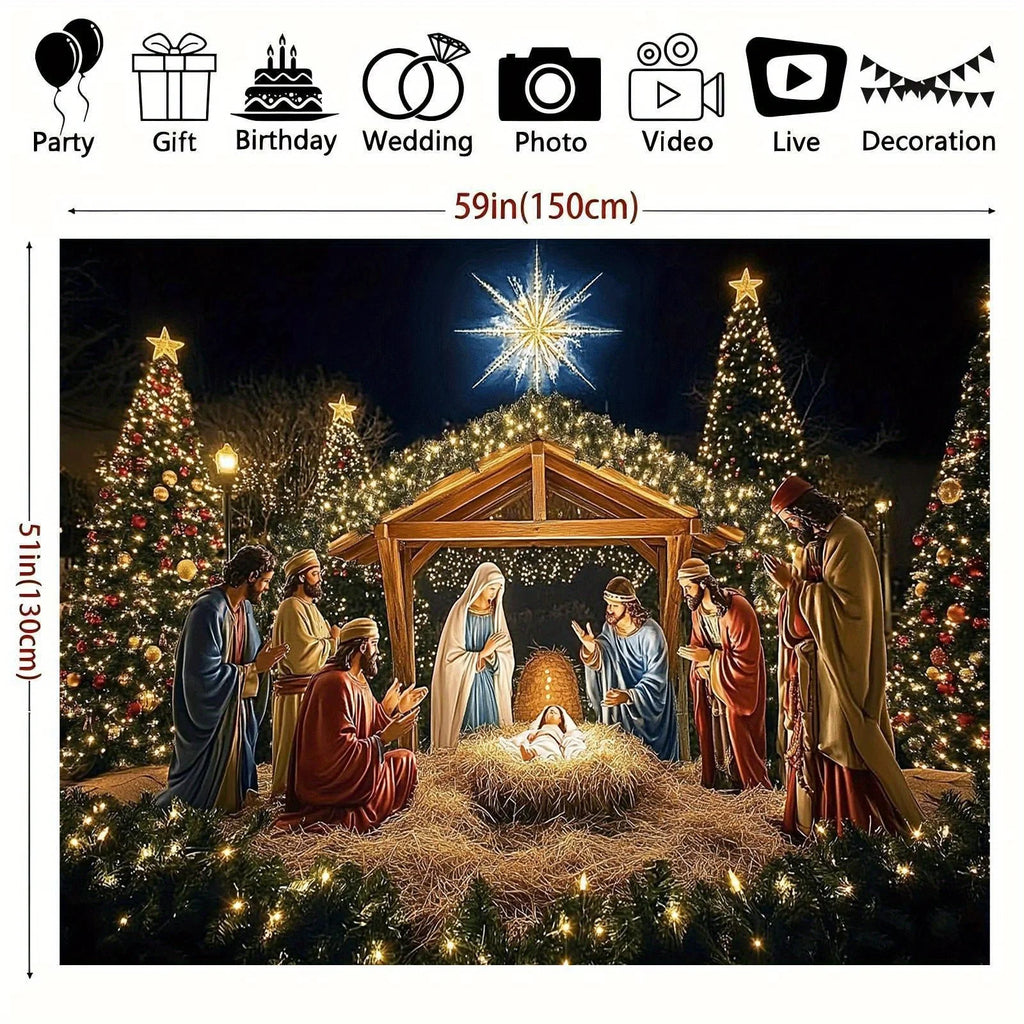 Christmas Nativity Garage Door Banner