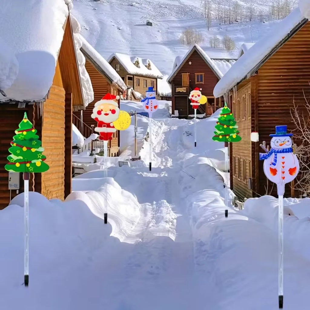 Solar Santa Tree and Reindeer Lights