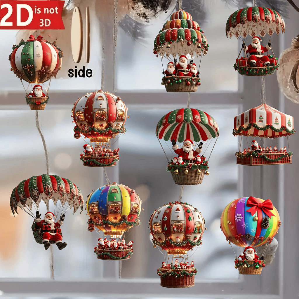 Santa Hot Air Balloon Ornaments