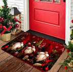 Cheerful Christmas Gnome Door Mat