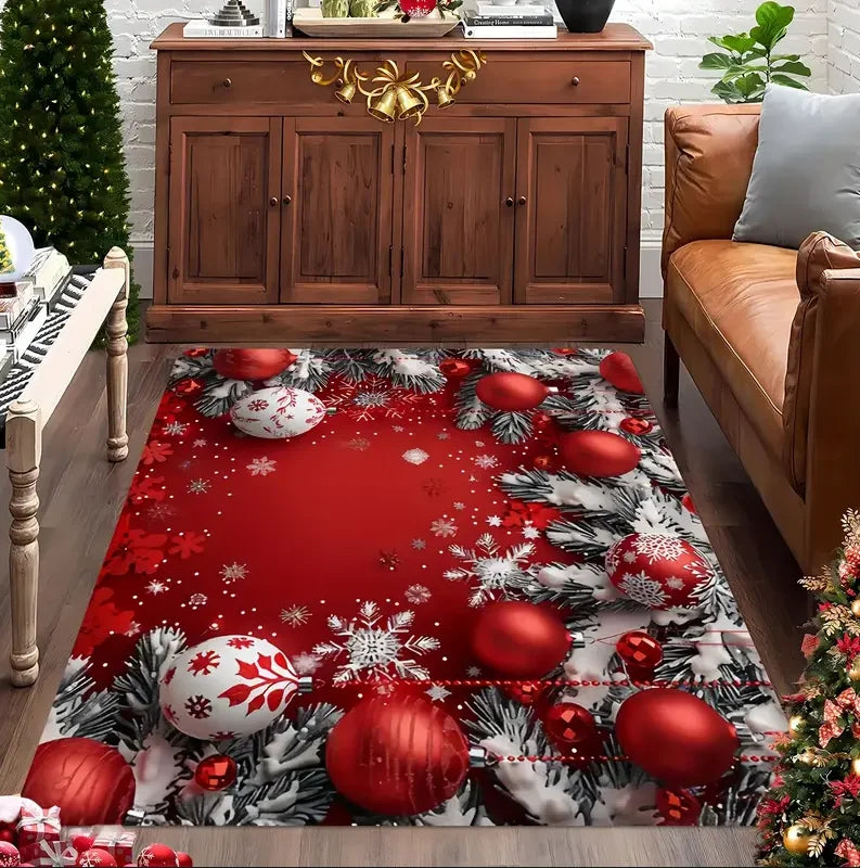 Festive Snowflake Holiday Rug