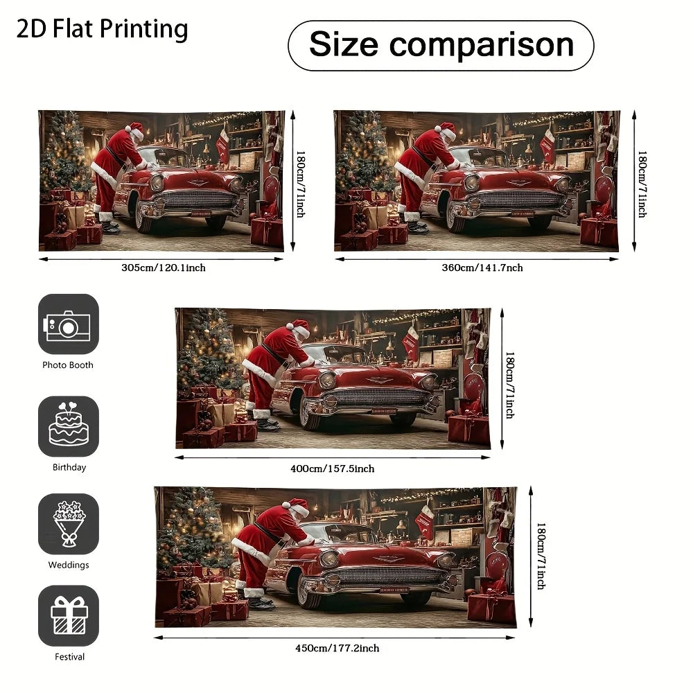 Christmas Santa Clause Mechanic Garage Door Banner