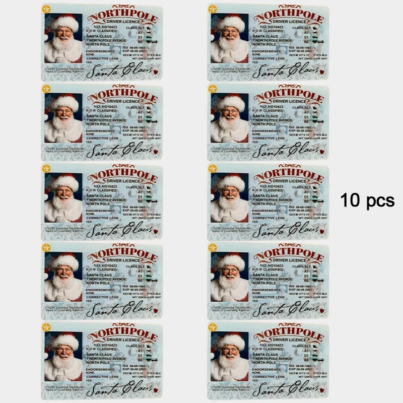 Cards Santa Claus Flying Licence Christmas Eve