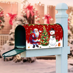 Christmas Santa Clause & Snowman Mailbox Cover