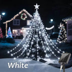 Solar Star Waterfall Holiday Lights