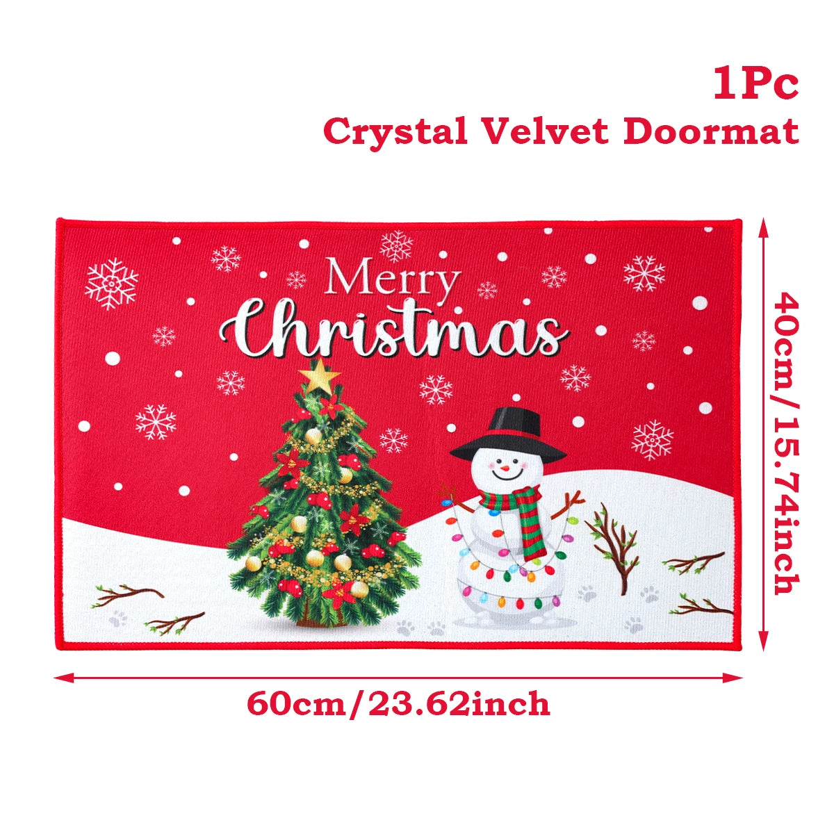 Christmas Door Mat Santa Claus Carpet Merry