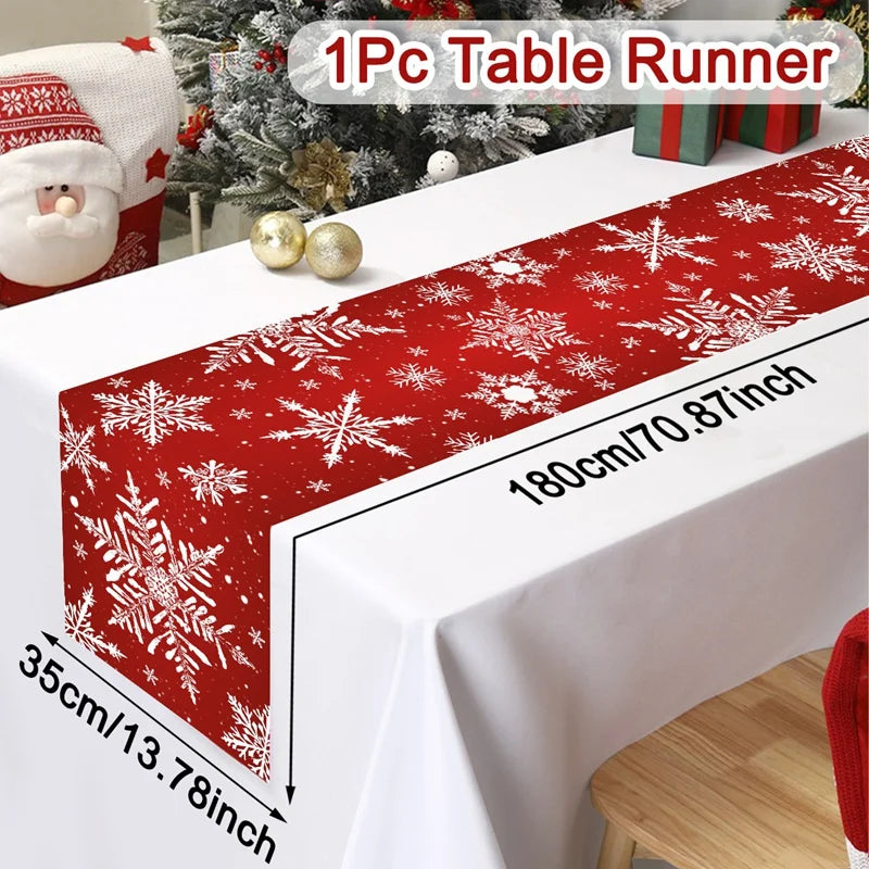 Santa Claus Christmas Table Runner Flag Noel