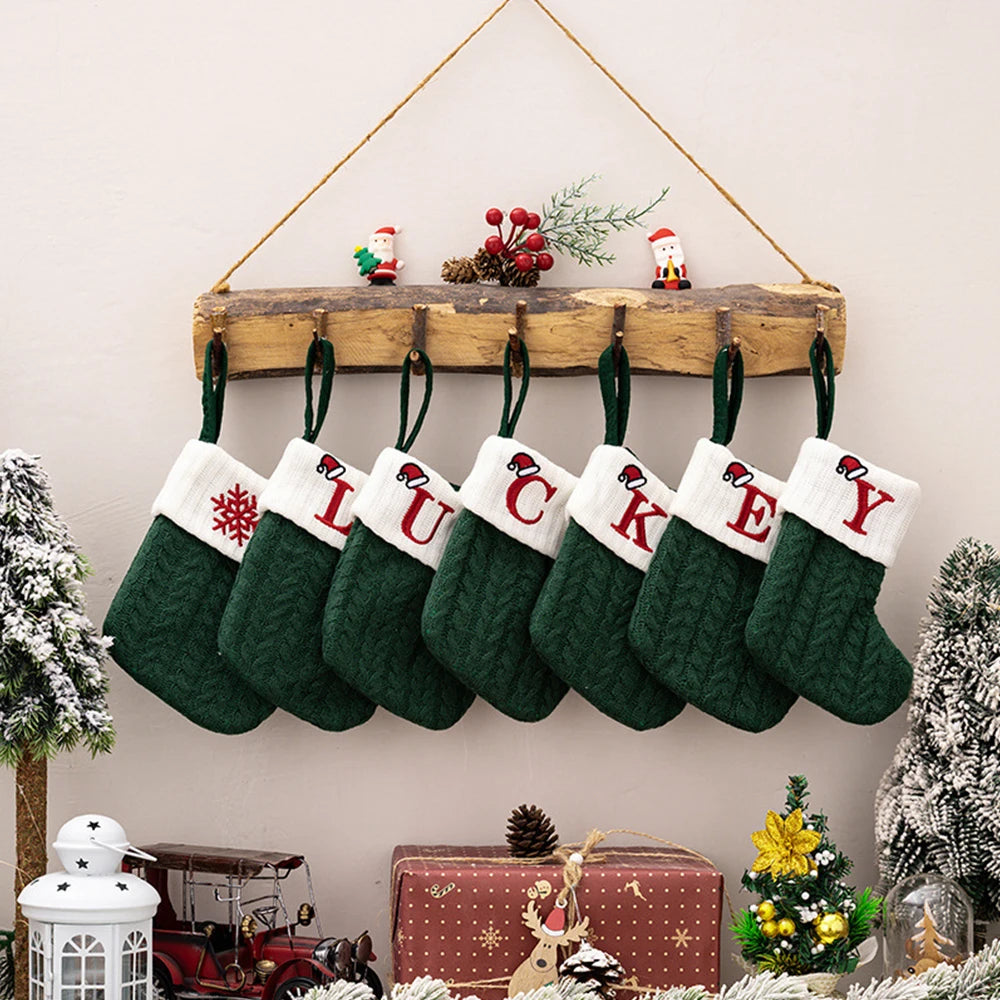 Monogram Christmas Knit Stockings
