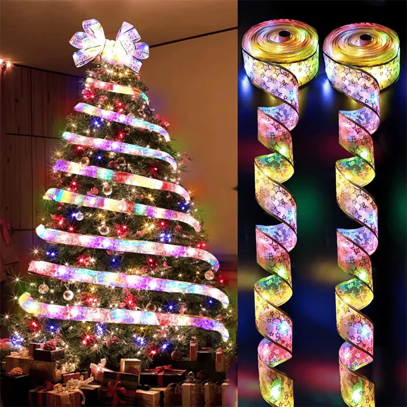 Christmas Ribbon Fairy Lights