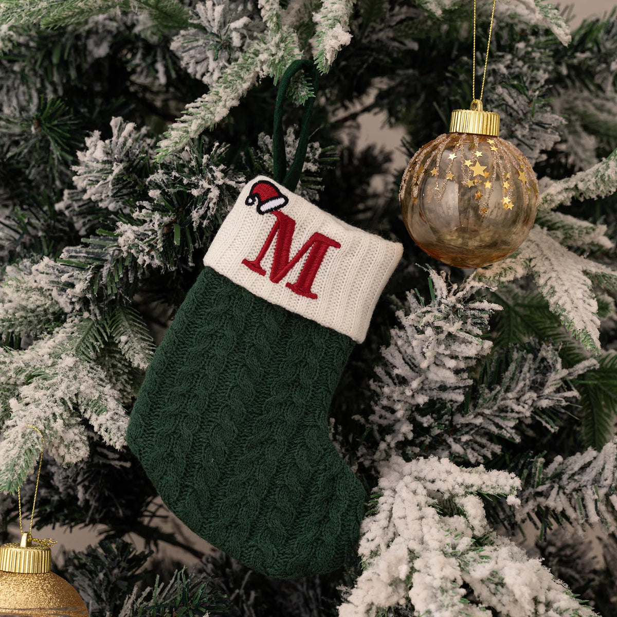 Monogram Christmas Knit Stockings