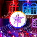 Solar Star Waterfall Holiday Lights