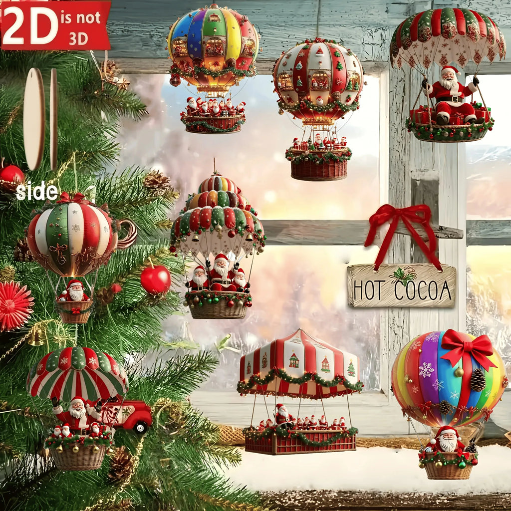 Santa Hot Air Balloon Ornaments