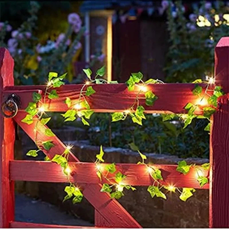 Solar Ivy Leaf Fairy Lights