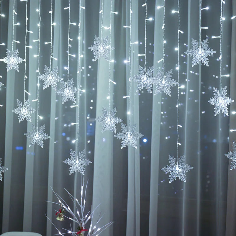 Christmas Snowflakes Flashing Curtain Holiday