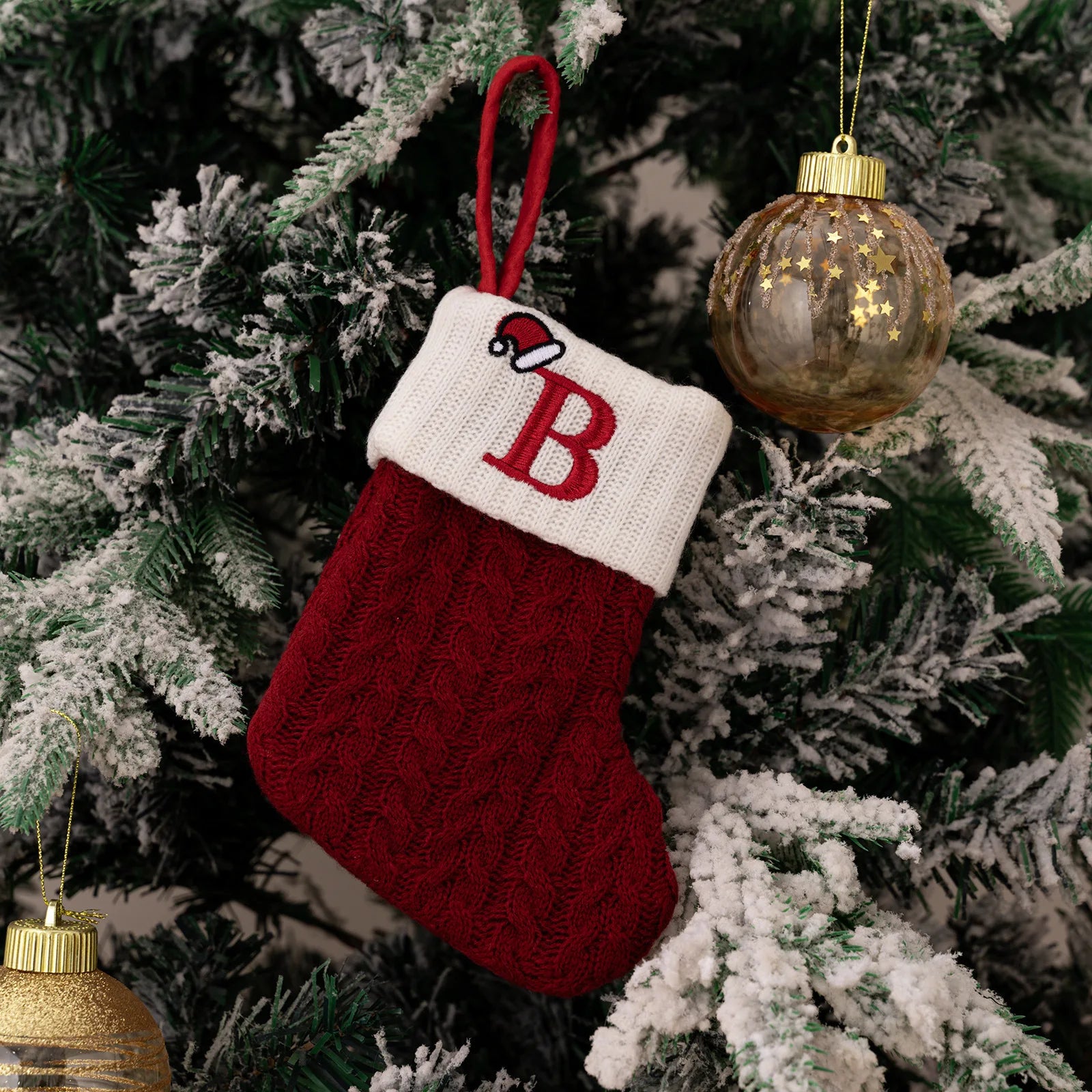 Monogram Christmas Knit Stockings