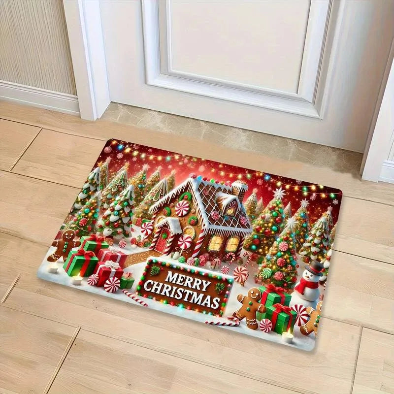 Santa Claus Pattern Christmas Doormat