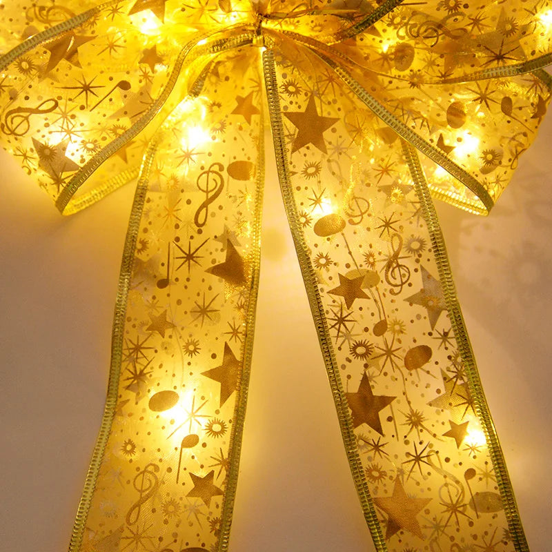 Christmas Tree Bow Ribbon Topper Hanging Ornament