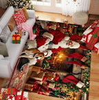 Festive Snowflake Holiday Rug