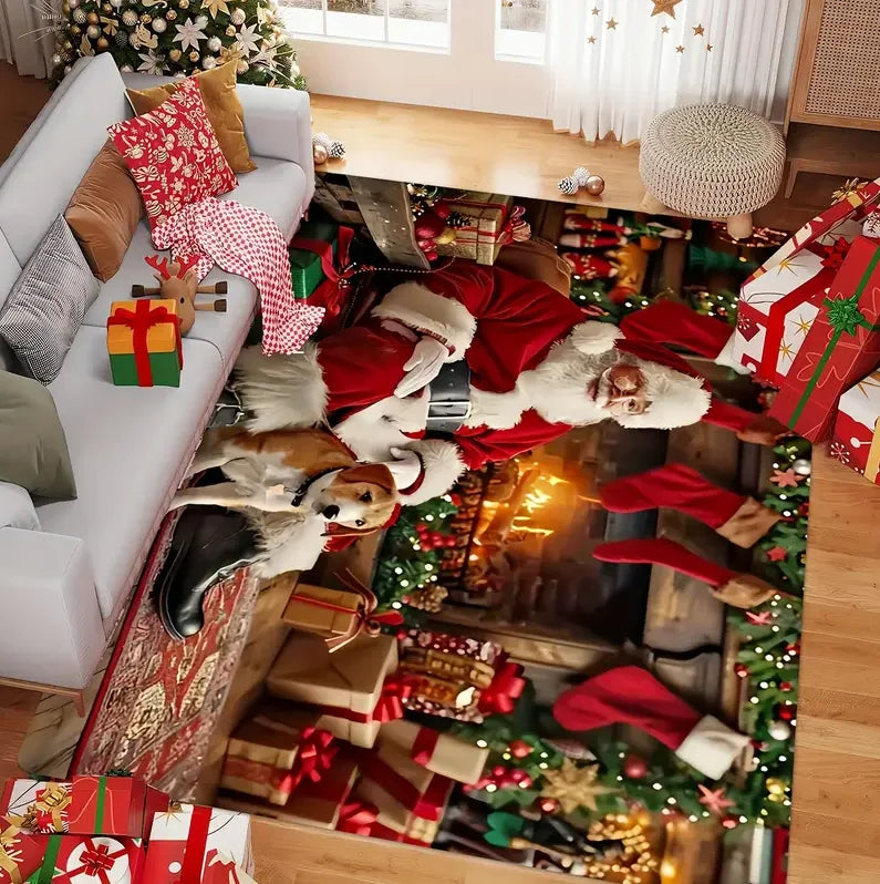 Festive Snowflake Holiday Rug