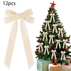 Velvet Bows Christmas Tree Decorations,Pink Large Topper