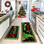 Christmas Cookies Tree Red Color Floor Mat