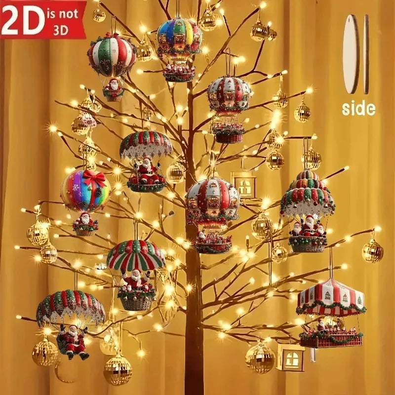 Santa Hot Air Balloon Ornaments