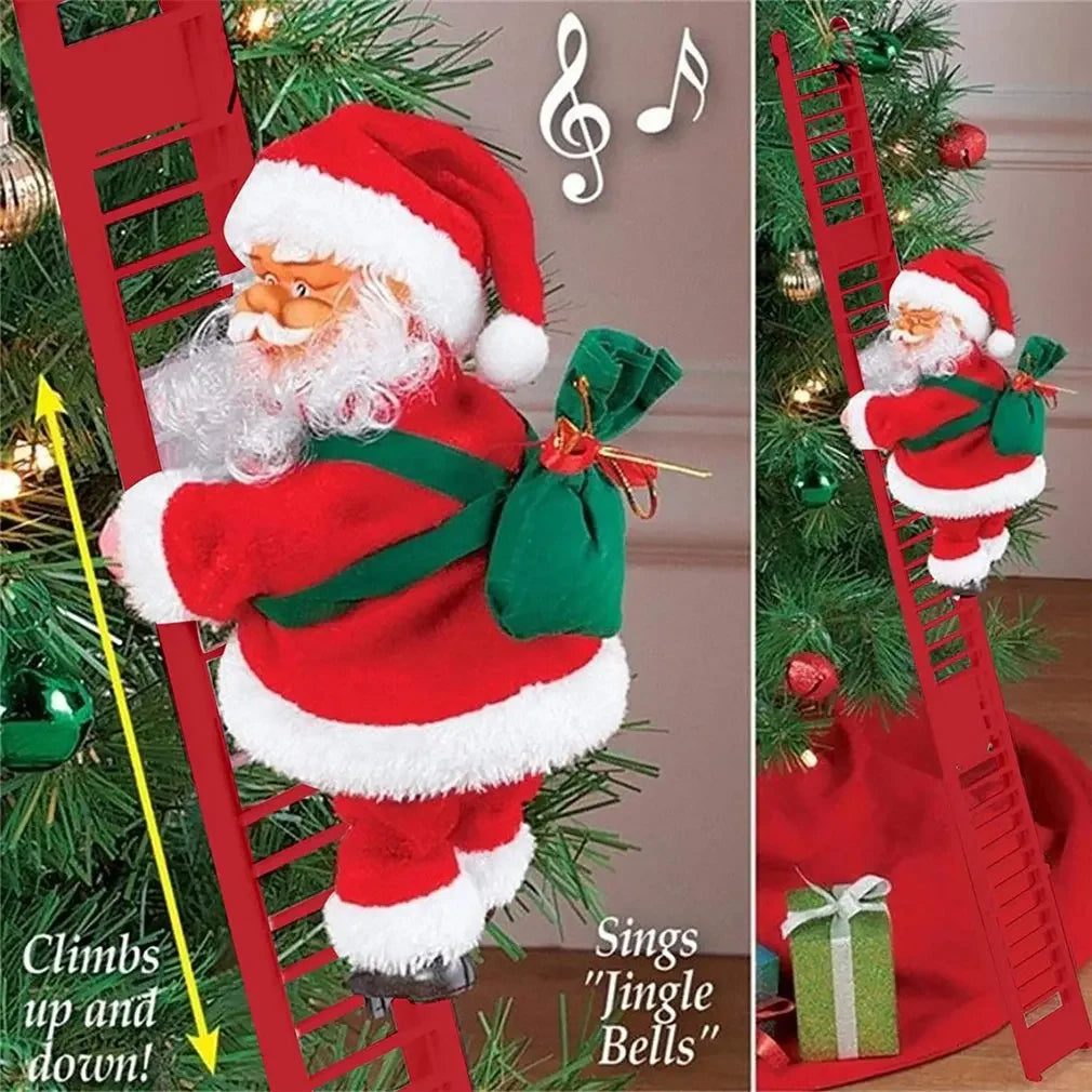 Electric Climbing Ladder Santa Claus Music Doll