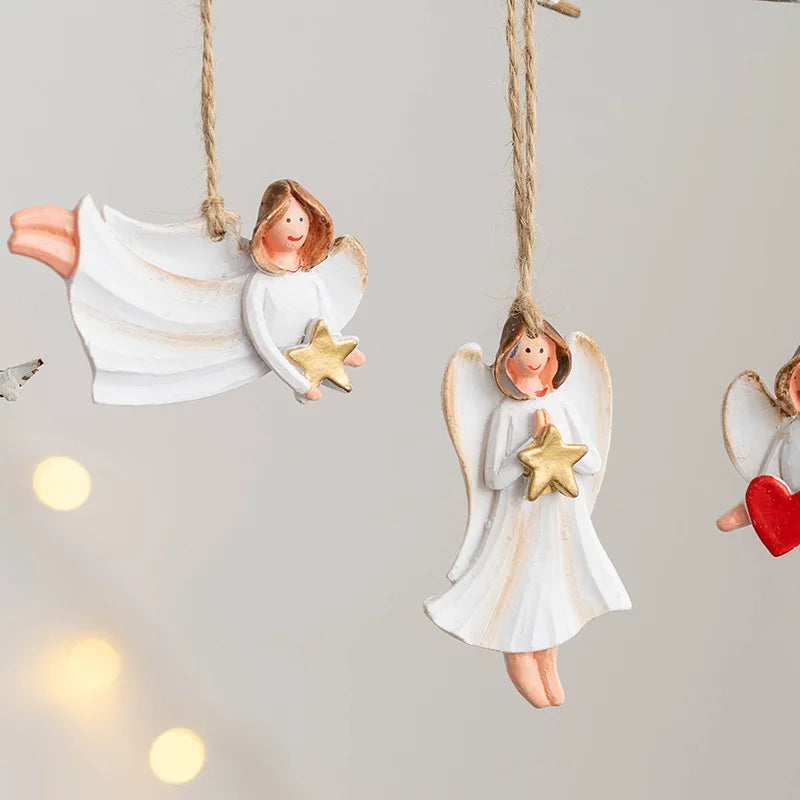 Merry Christmas Resin Santa angel Snowman Pendant