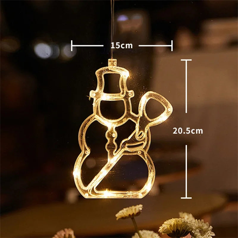 Christmas Snowflake Santa Hanging Battery operated Ornaments