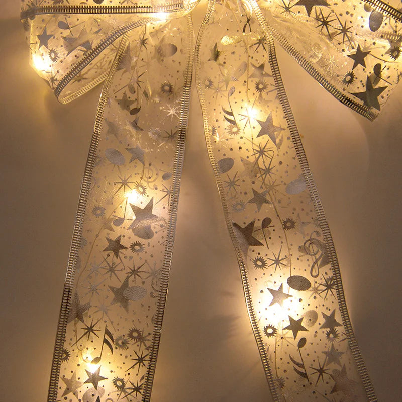 Christmas Tree Bow Ribbon Topper Hanging Ornament