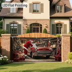 Christmas Santa Clause Mechanic Garage Door Banner