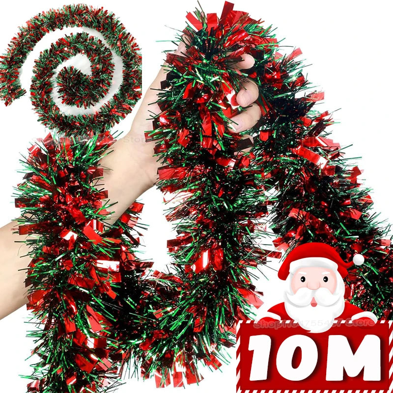 Christmas Tinsel Garland Wreath