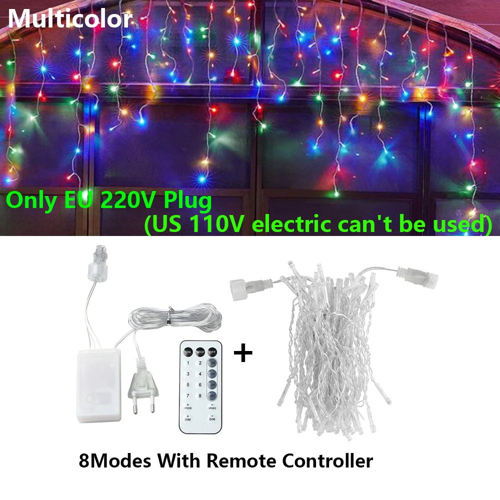 Sparkling Christmas Icicle Lights