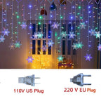 Christmas Snowflakes Flashing Curtain Holiday