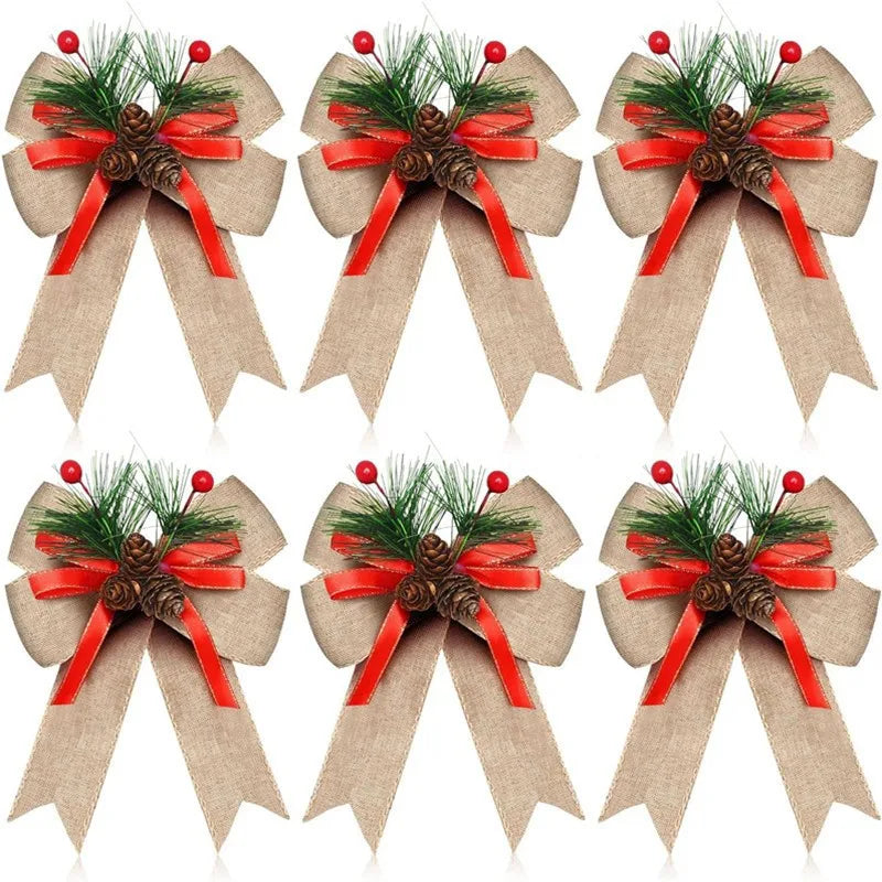 Pack Large Christmas Tree Topper Bow DIY