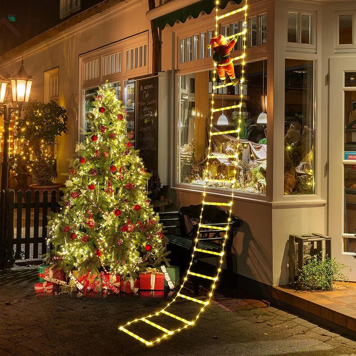 Santa Claus Climbing Ladder Outdoor Christmas Decoration