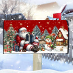 Christmas Santa Clause & Snowman Mailbox Cover