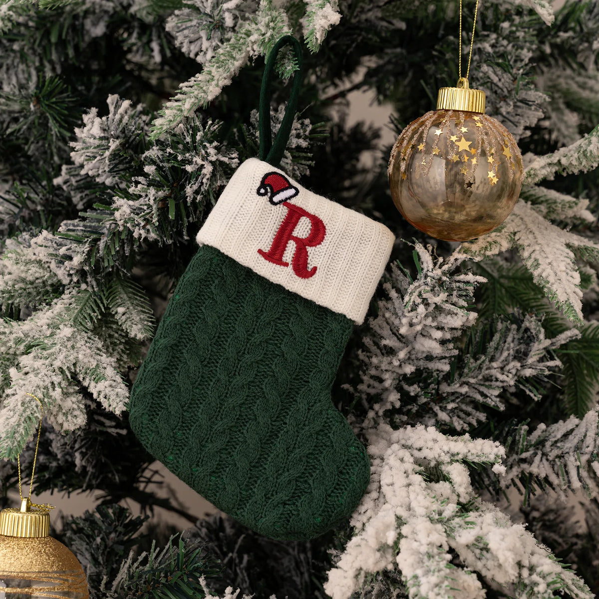 Monogram Christmas Knit Stockings