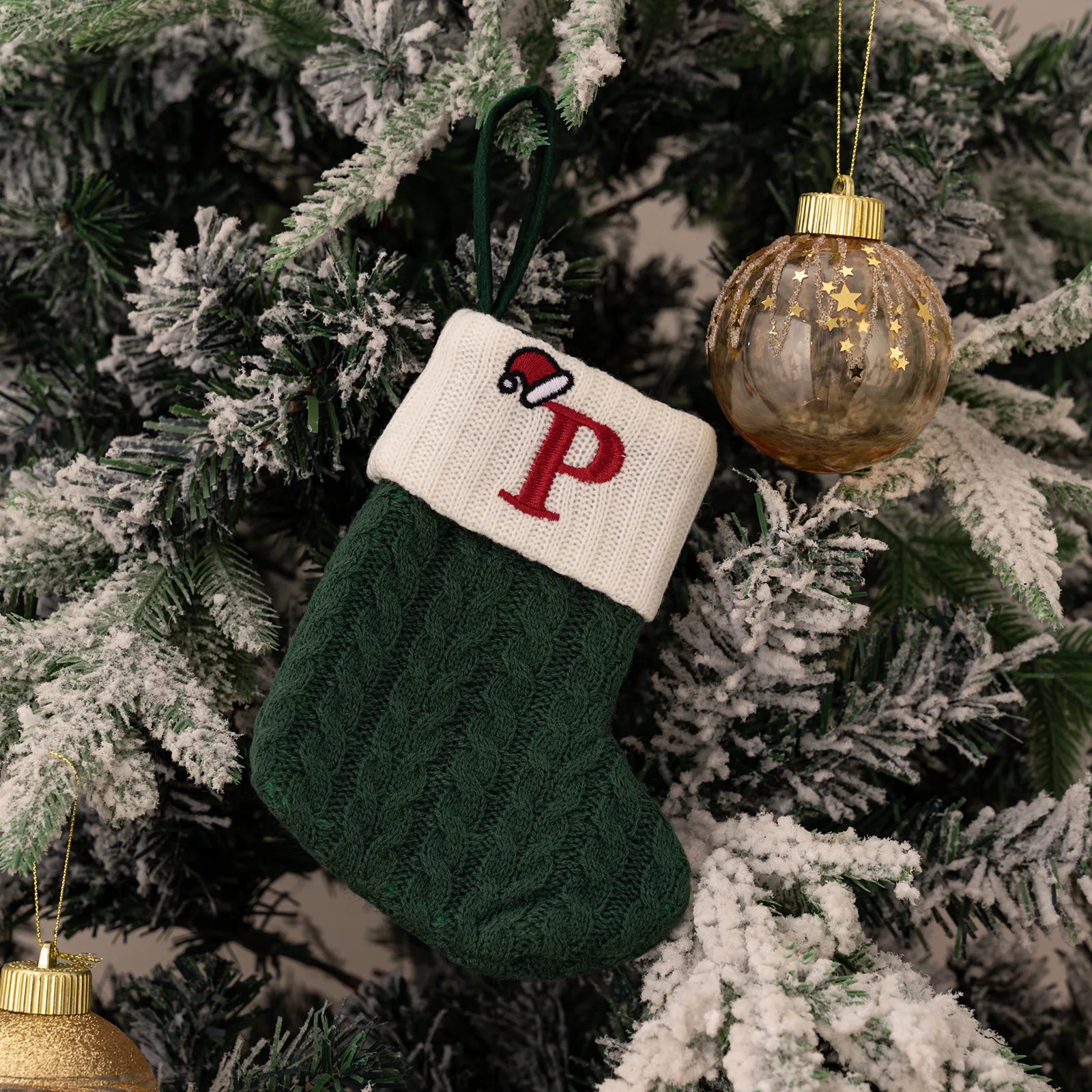 Monogram Christmas Knit Stockings