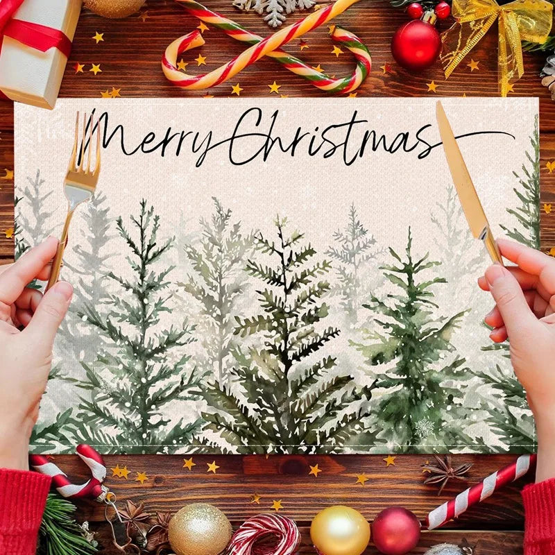Linen Christmas Tree Placemats