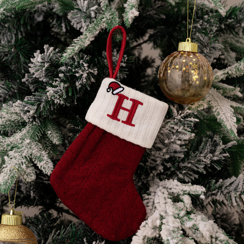 Monogram Christmas Knit Stockings