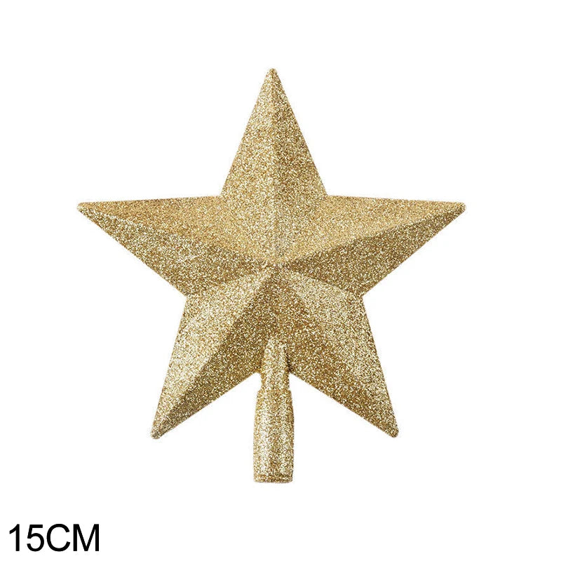 Christmas Tree Top Star Merry Shiny Gold