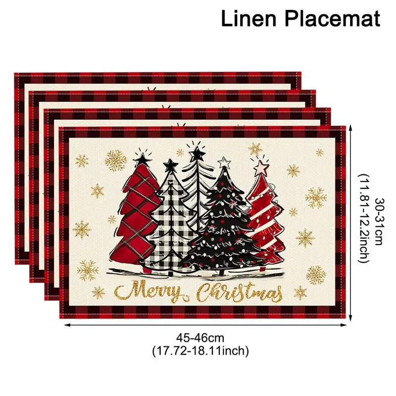 Linen Christmas Tree Placemats