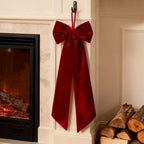 Christmas Bow Red Velvet Tree Toppers Ornament