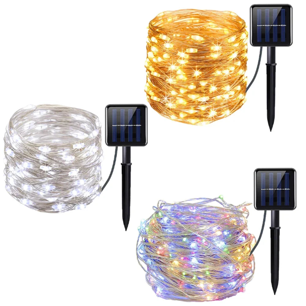 Solar Christmas Path Garland Lights